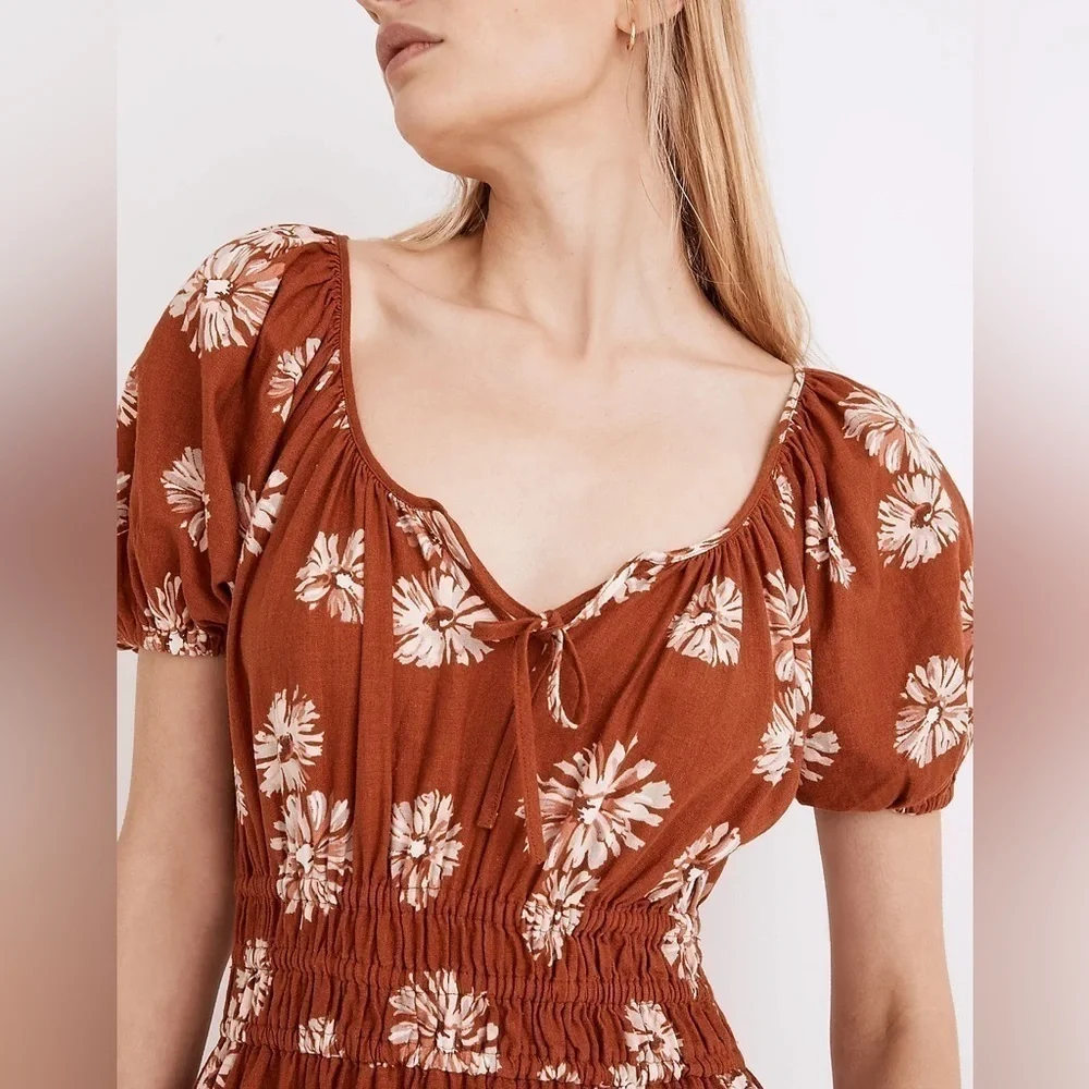 MadeWell Linen-Blend Sophia Midi Dress NE744